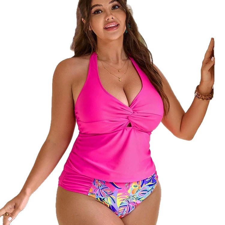 Halter Twist Front Two-Piece Tankini Swimsuit view 5