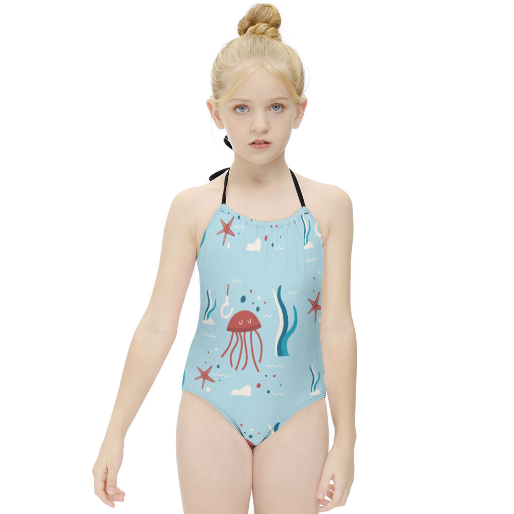 Custom Girls’ Halter One-Piece Swimsuit — image 3