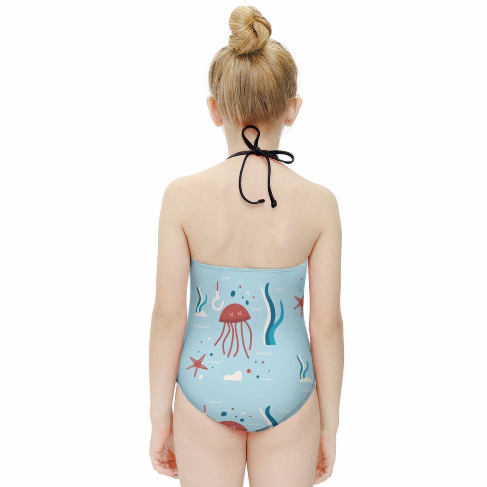 Custom Girls’ Halter One-Piece Swimsuit — image 4