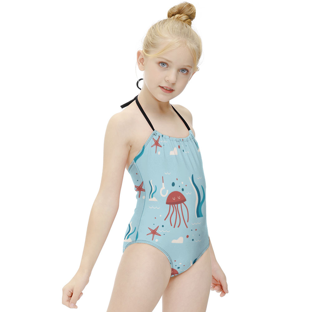 Custom Girls’ Halter One-Piece Swimsuit — image 5