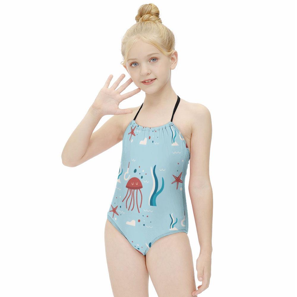 Custom Girls’ Halter One-Piece Swimsuit — image 6