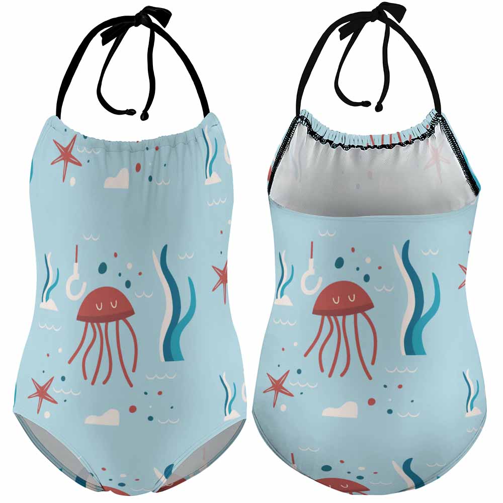 Custom Girls’ Halter One-Piece Swimsuit — image 8