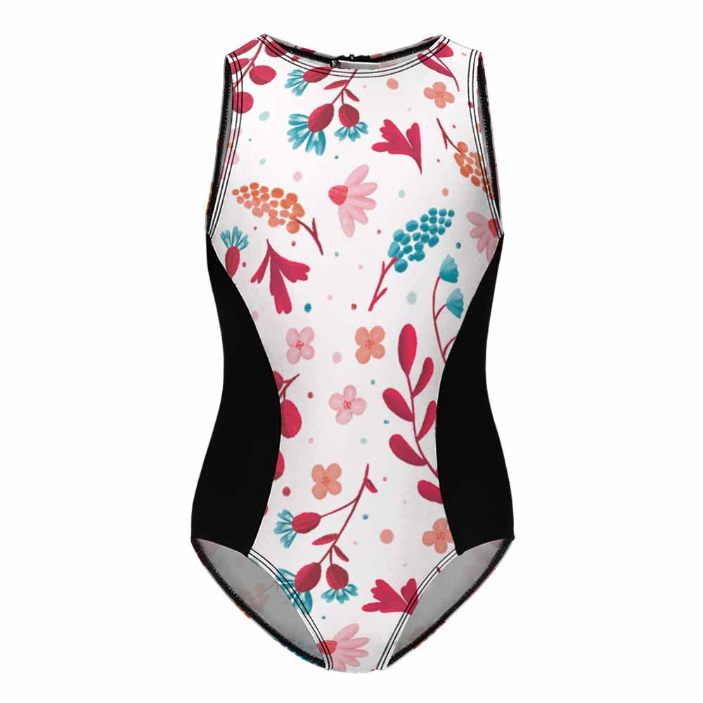 Custom Girls’ Back-Zip One-Piece Swimsuit