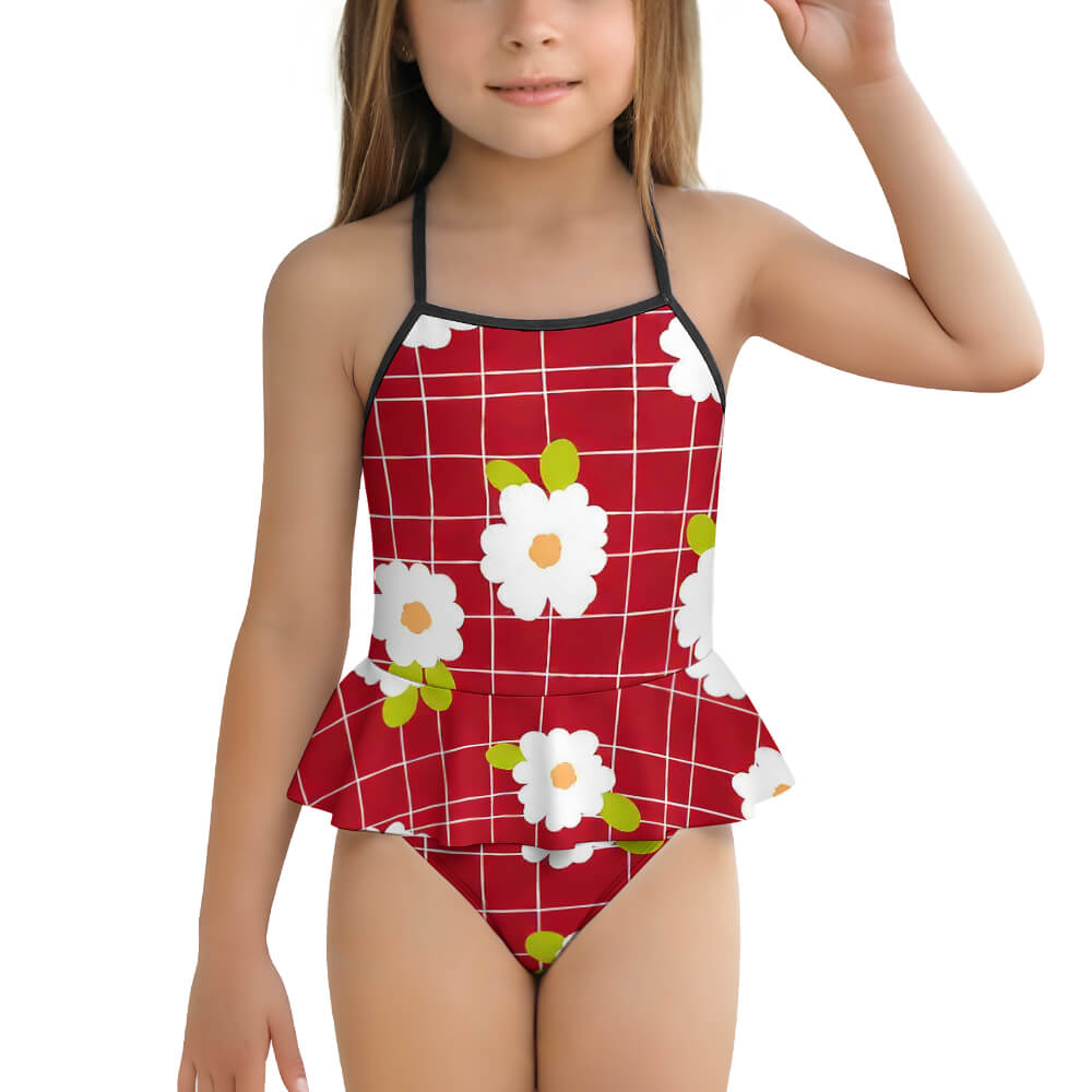 Custom Kids’ Ruffle Strap One-Piece Swimsuit