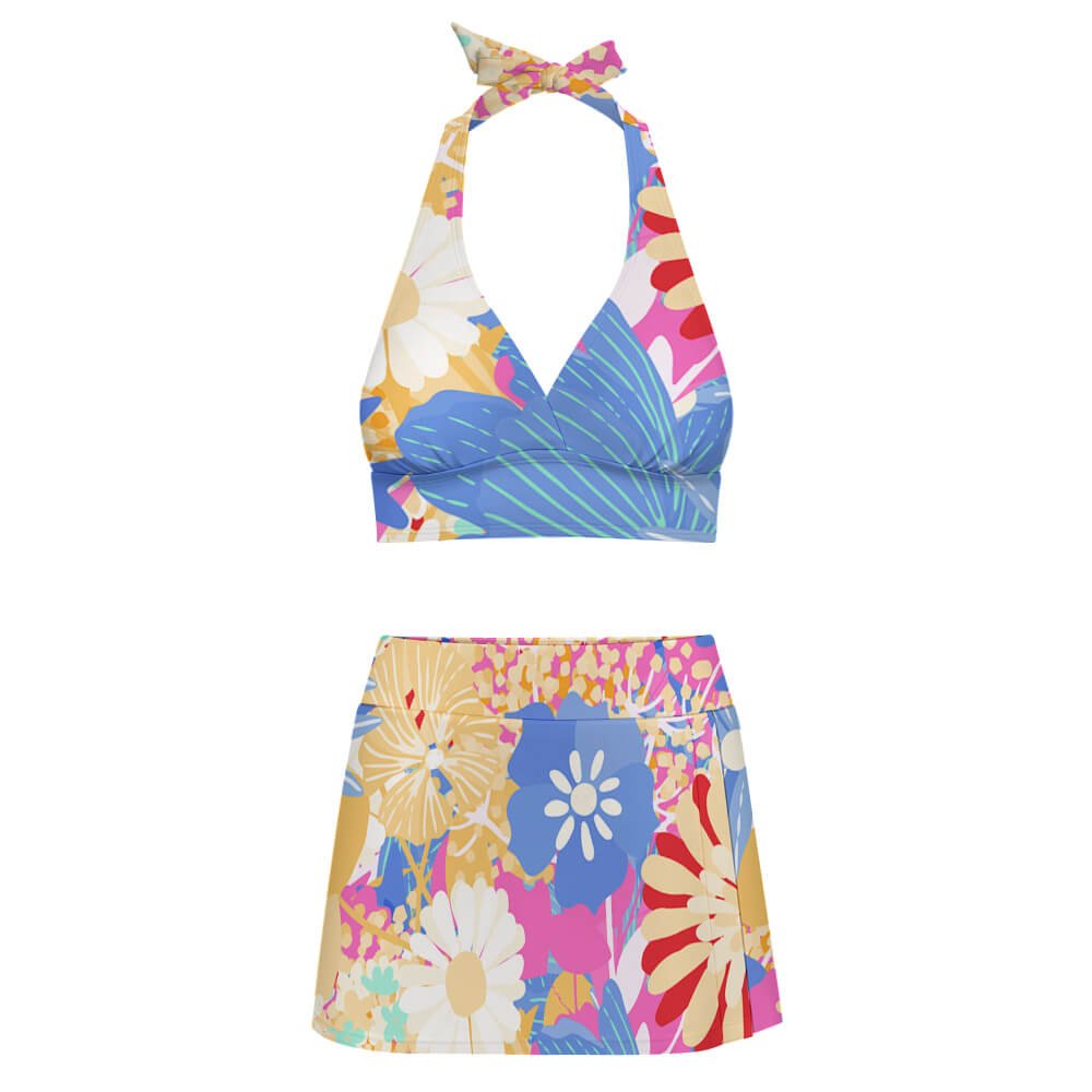 Custom V-Neck Skirted Two-Piece Swimsuit — image 6