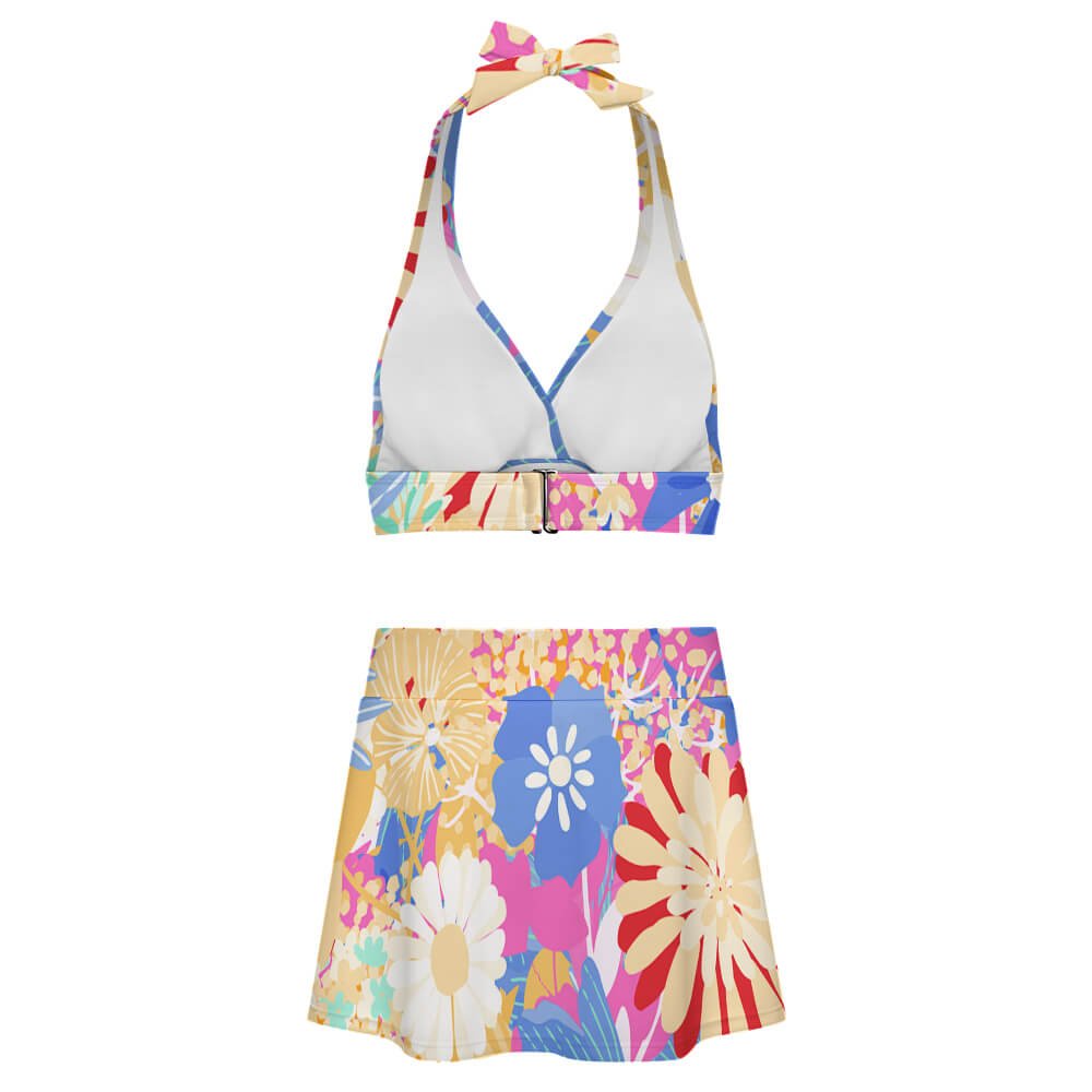 Custom V-Neck Skirted Two-Piece Swimsuit — image 7