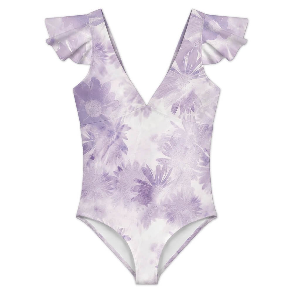 Custom V-Neck Ruffle One-Piece Swimsuit — image 4