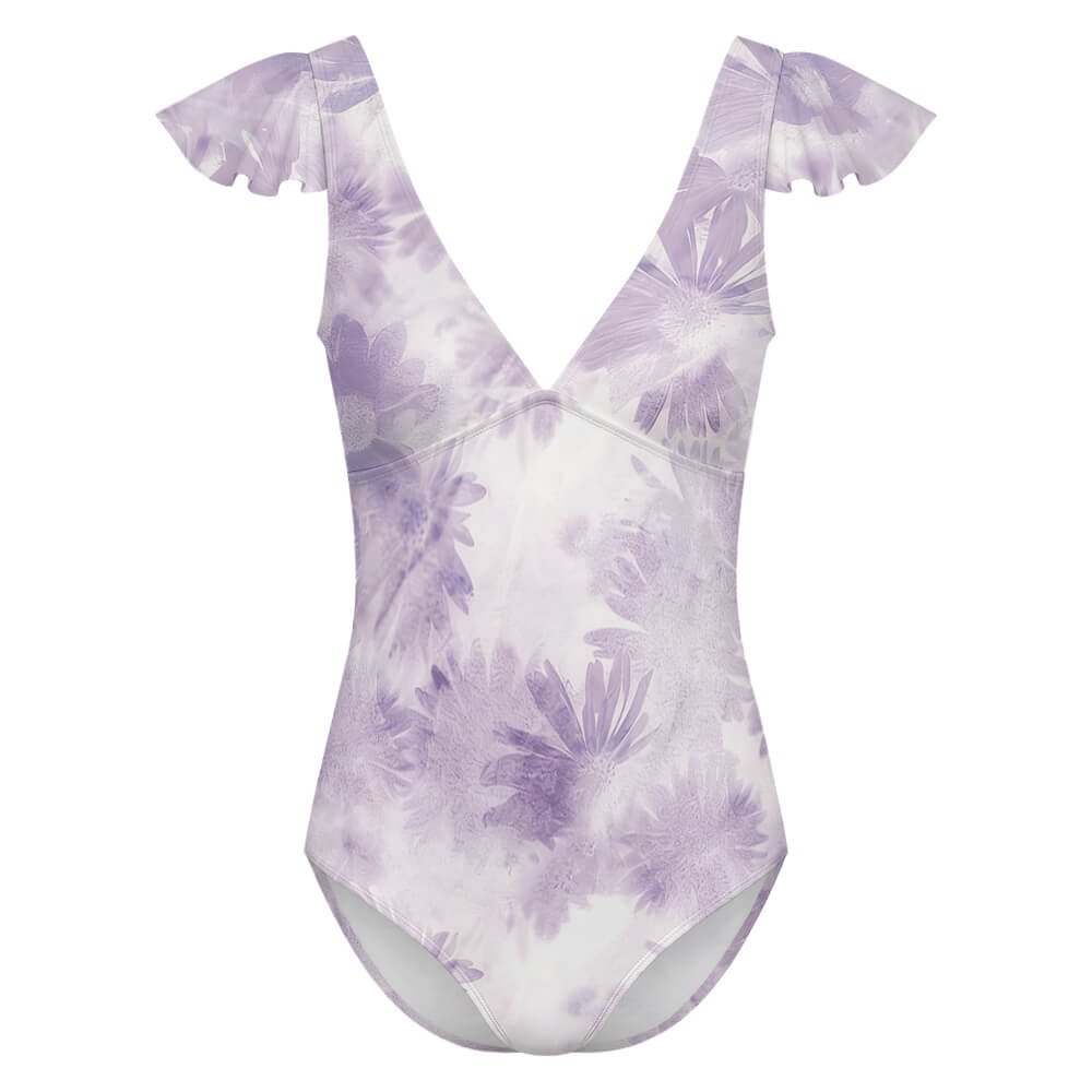 Custom V-Neck Ruffle One-Piece Swimsuit — image 5