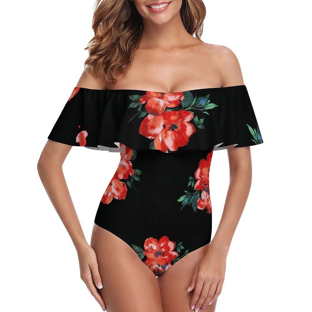 Custom One-Shoulder Ruffle One-Piece Swimsuit Custom One-Shoulder Ruffle One-Piece Swimsuit