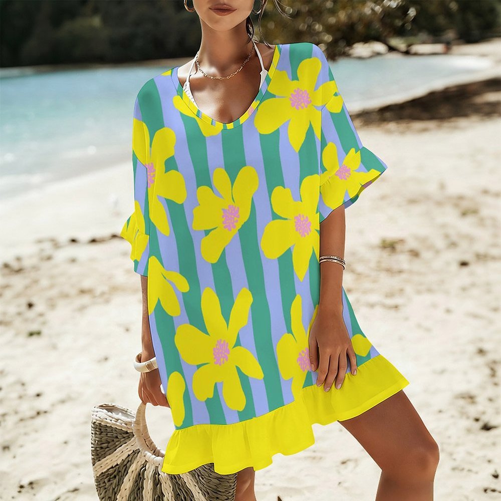 Custom Ruffle Beach Cover-Up Dress — image 2