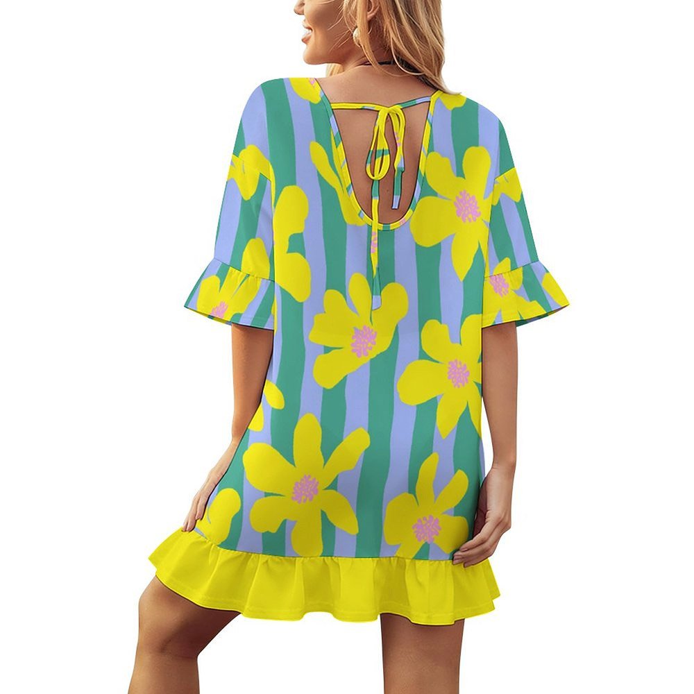 Custom Ruffle Beach Cover-Up Dress — image 3