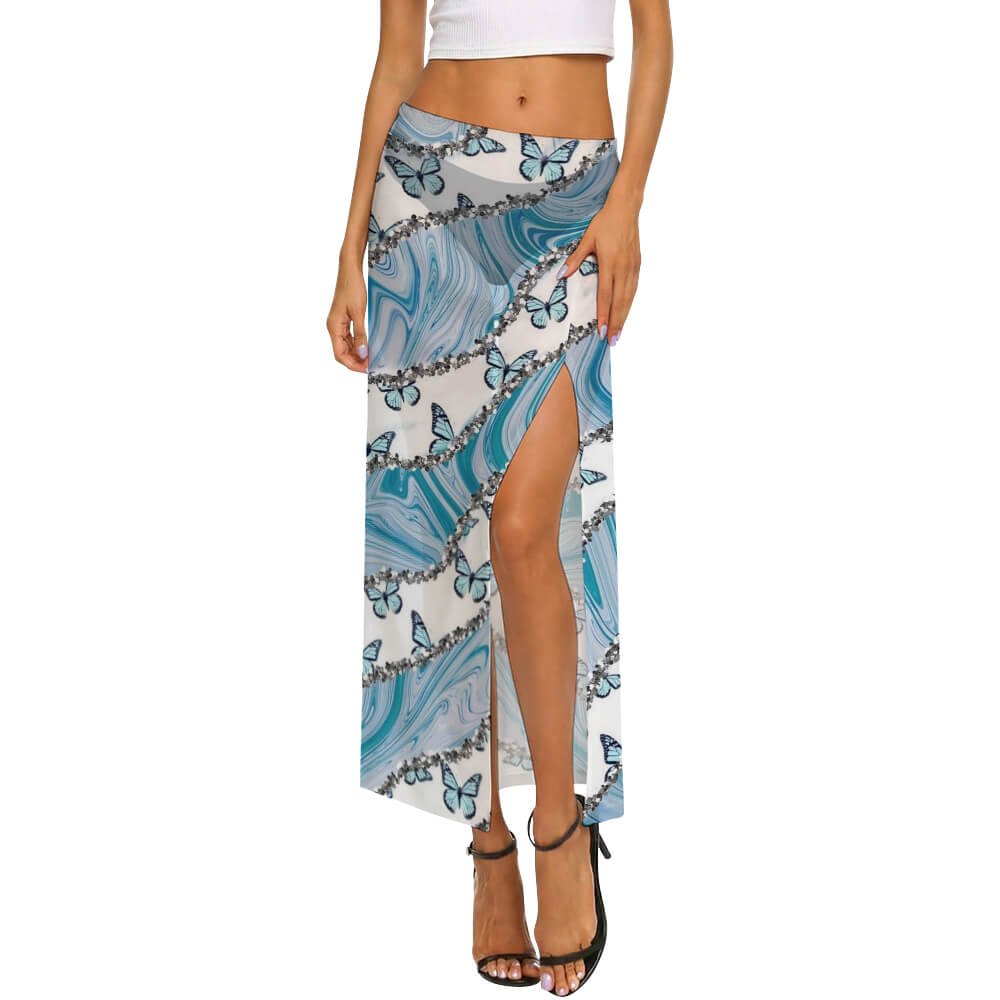 Custom Mesh Skirted Beach Cover-Up Dress — image 6