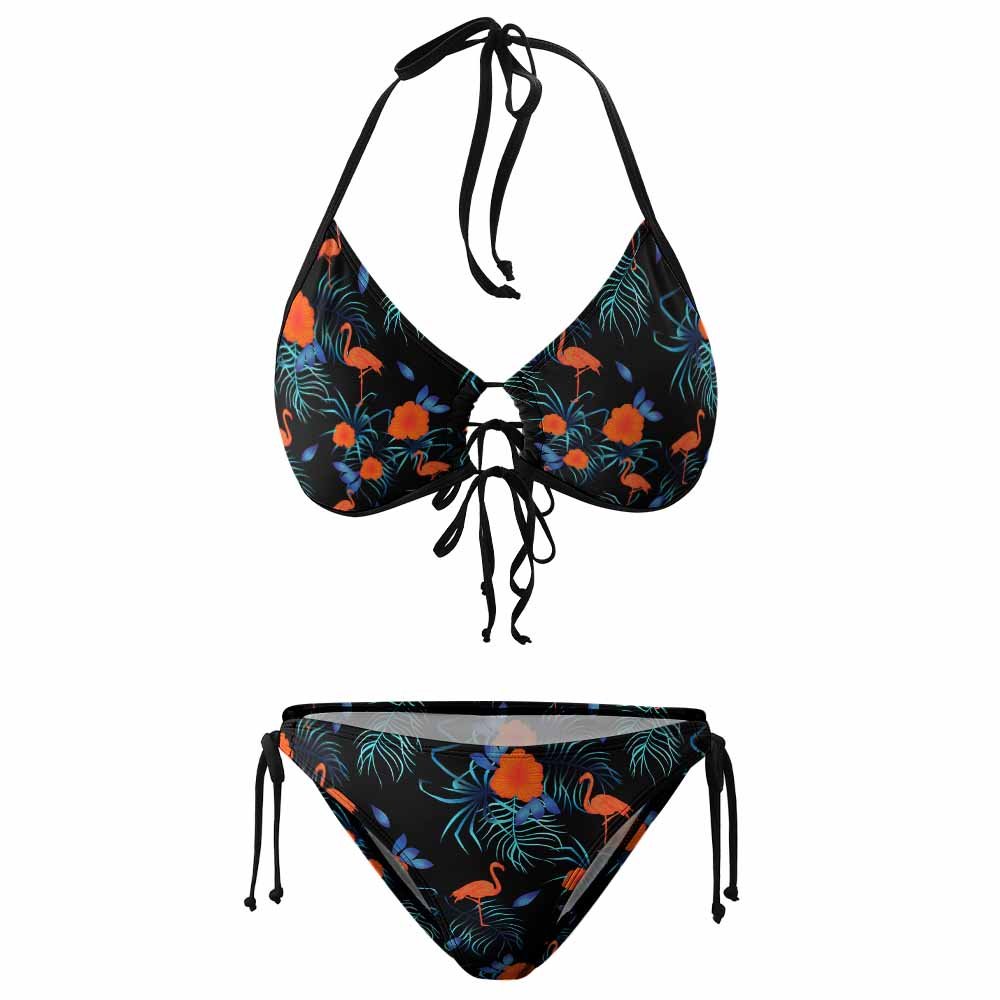 Custom Lace-Up Ruched Low-Rise Plus-Size Bikini Set — image 4