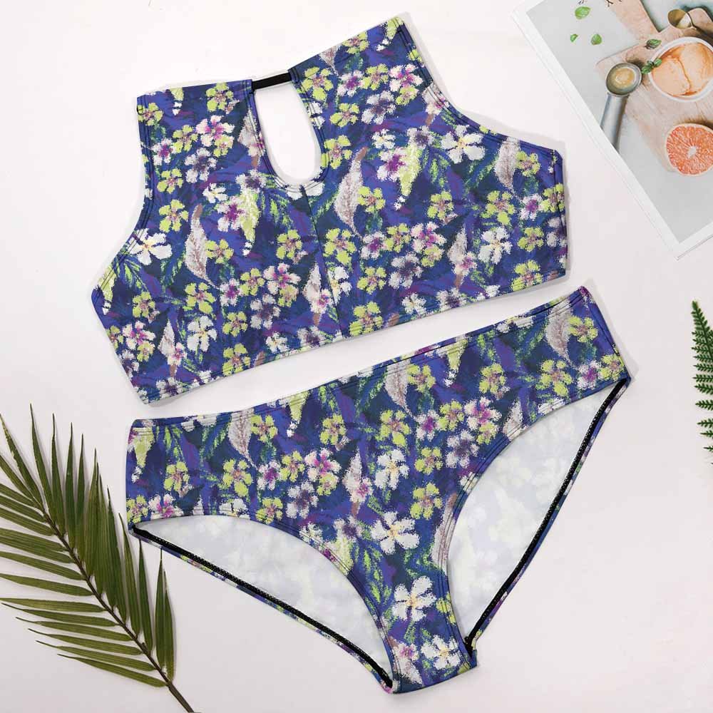 Custom Halter-Neck Backless Plus-Size Bikini Set — image 3