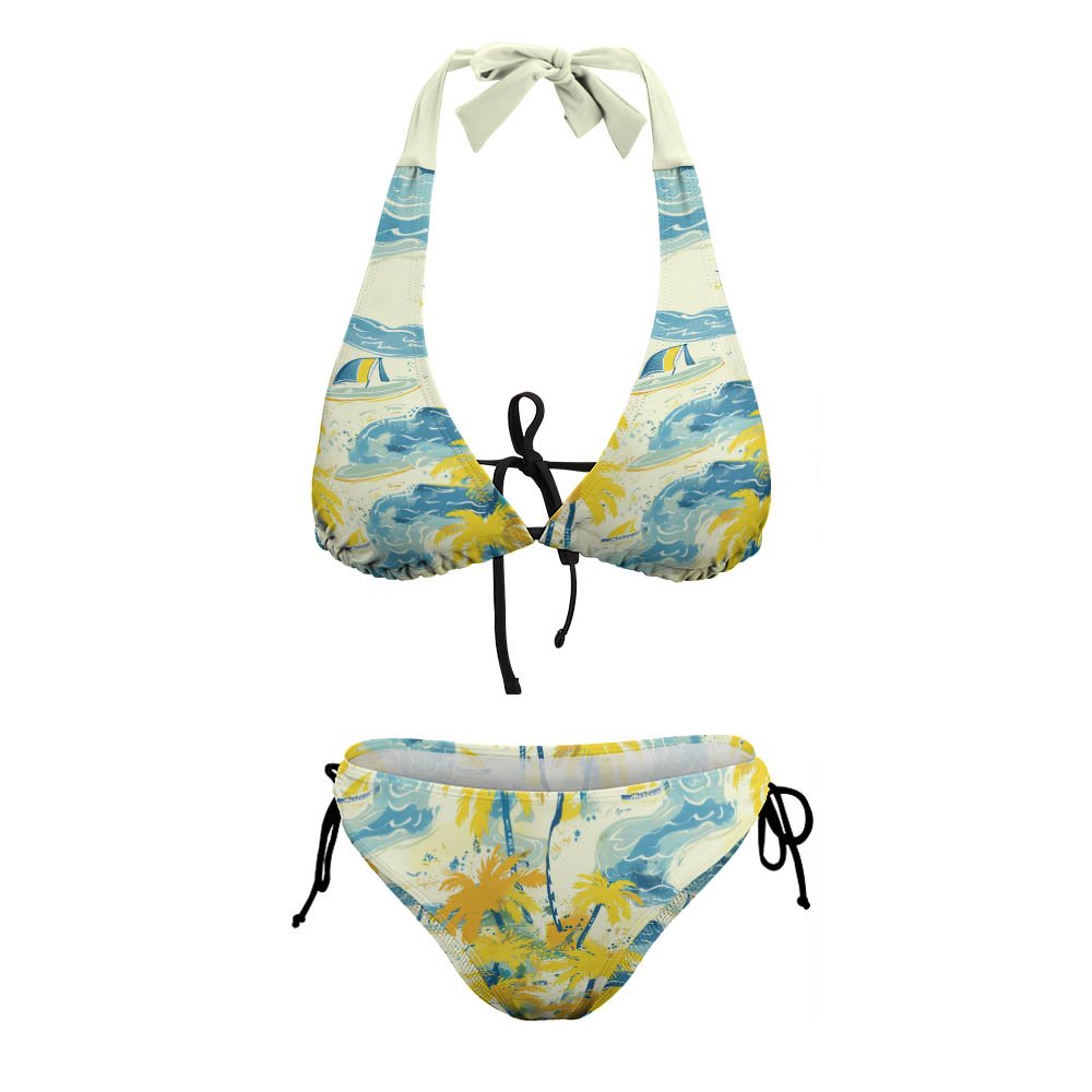 Custom Wide-Strap Lace-Up Low-Rise Bikini Set — image 7
