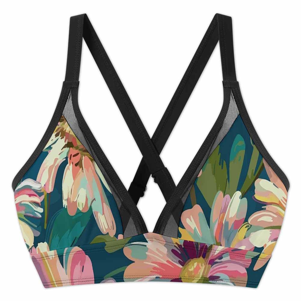 Custom V-Neck Mesh Ruched Two-Piece Swimsuit — image 3