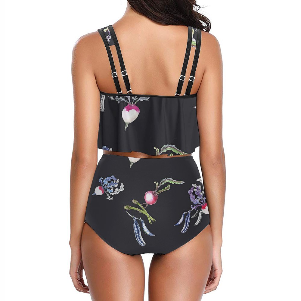 Custom Spaghetti-Strap Cutout High-Waisted Two-Piece Swimsuit — image 3