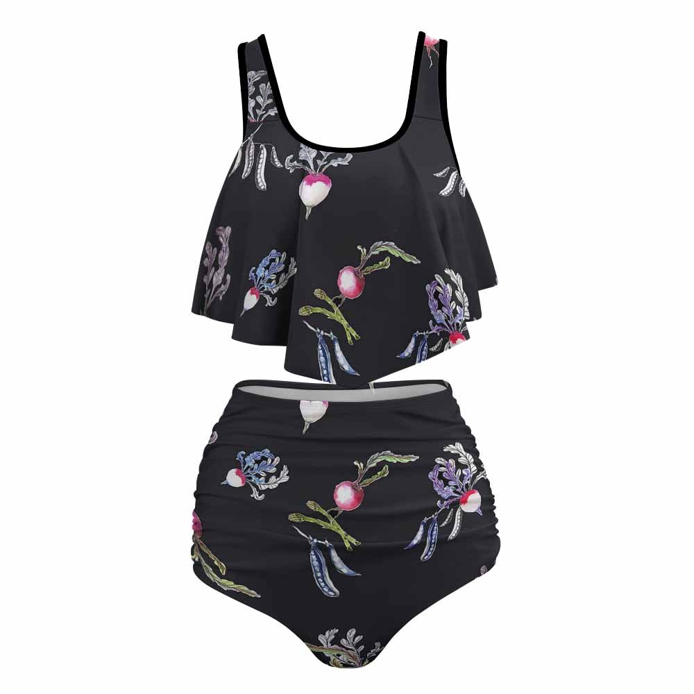 Custom Spaghetti-Strap Cutout High-Waisted Two-Piece Swimsuit — image 4