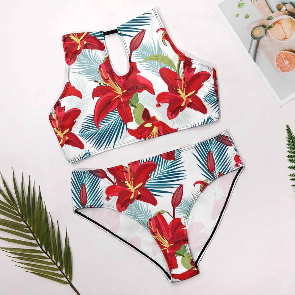 Custom Halter-Neck Backless Two-Piece Swimsuit — image 6