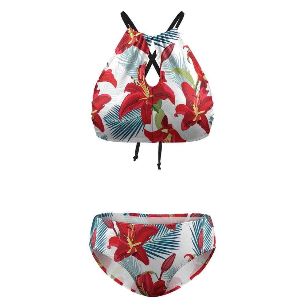 Custom Halter-Neck Backless Two-Piece Swimsuit — image 7