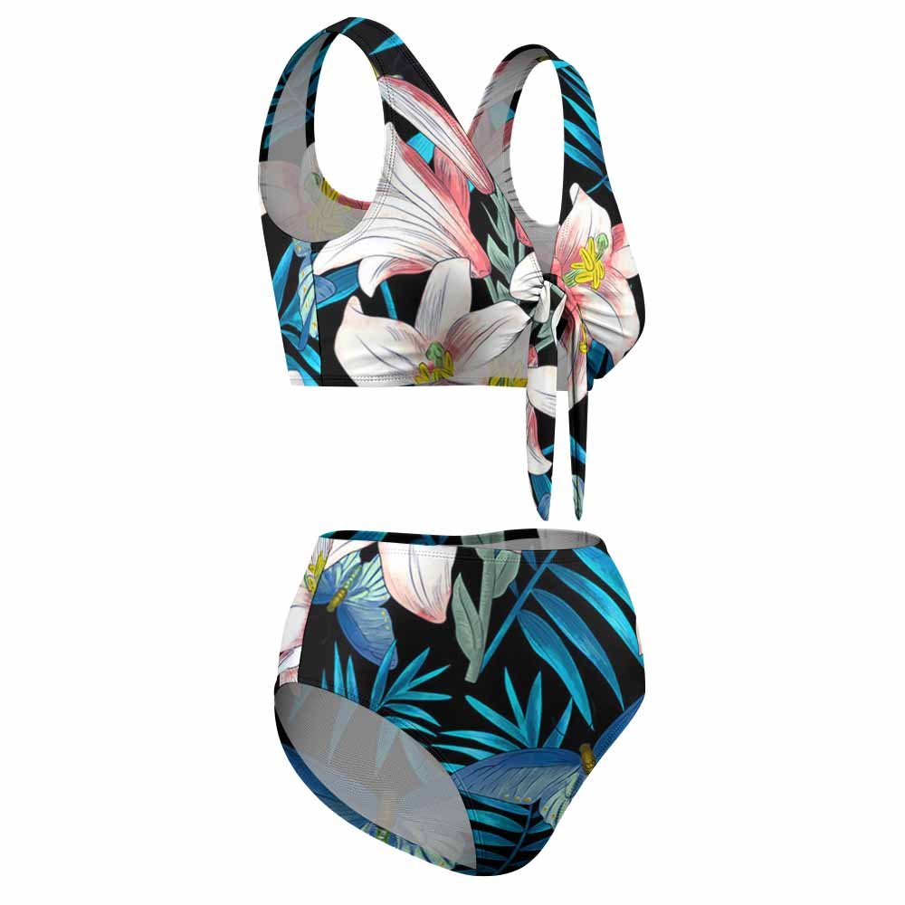 Custom Tie-Front High-Waisted Two-Piece Swimsuit — image 3
