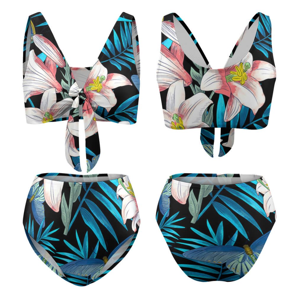 Custom Tie-Front High-Waisted Two-Piece Swimsuit — image 9