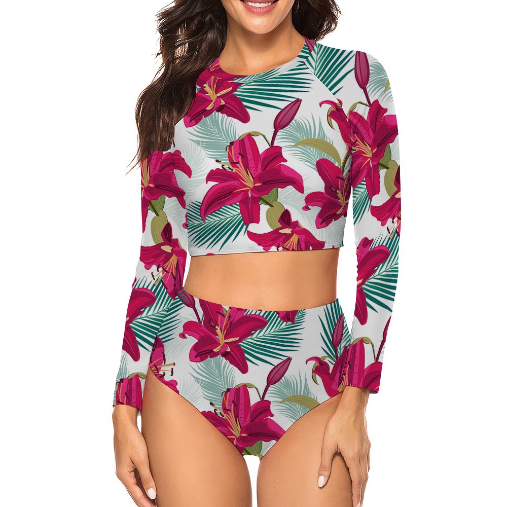 Custom Long-Sleeve Two-Piece Swimsuit Custom Long-Sleeve Two-Piece Swimsuit