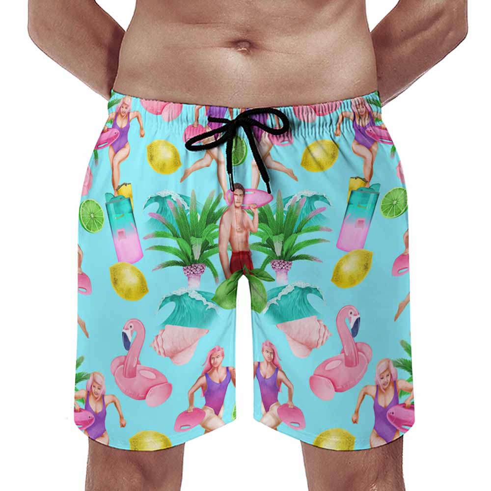 Custom Men’s Quick-Dry Beach Shorts with Mesh Liner