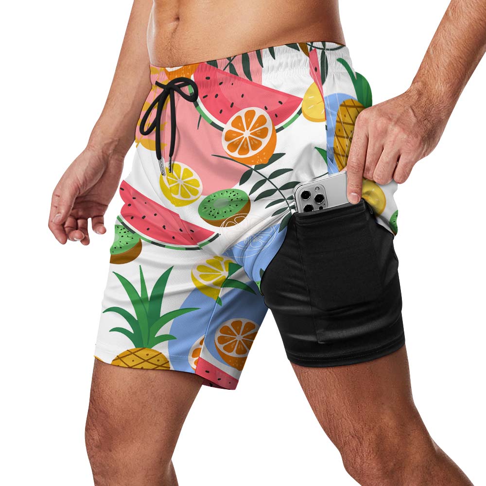 Custom Men’s 2-in-1 Sports Beach Shorts