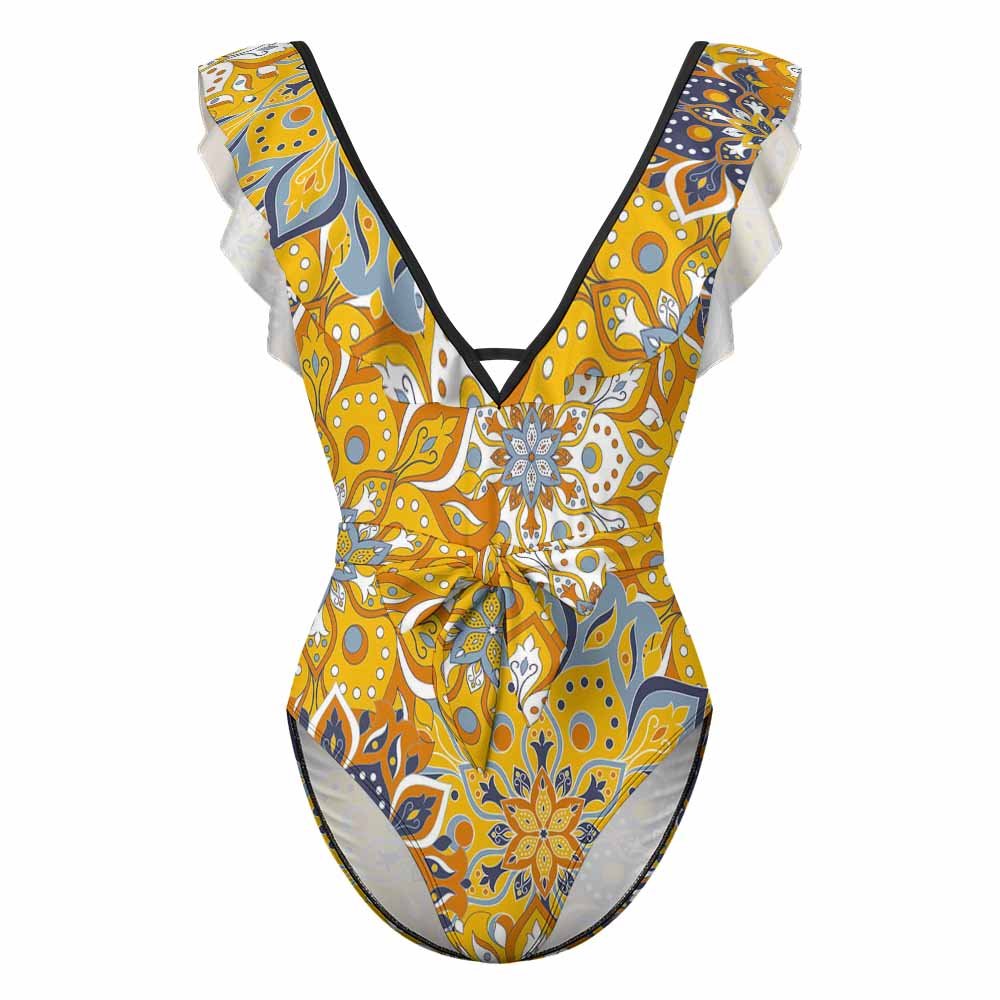 Custom V-Neck One-Piece Swimsuit — image 4