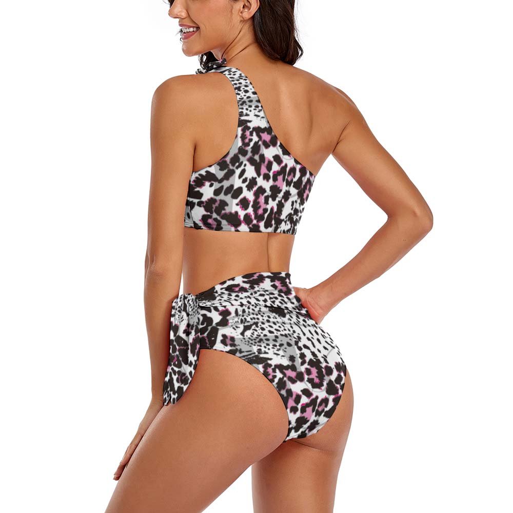 Custom One-Shoulder Tummy-Control High-Waisted Bikini Set — image 4