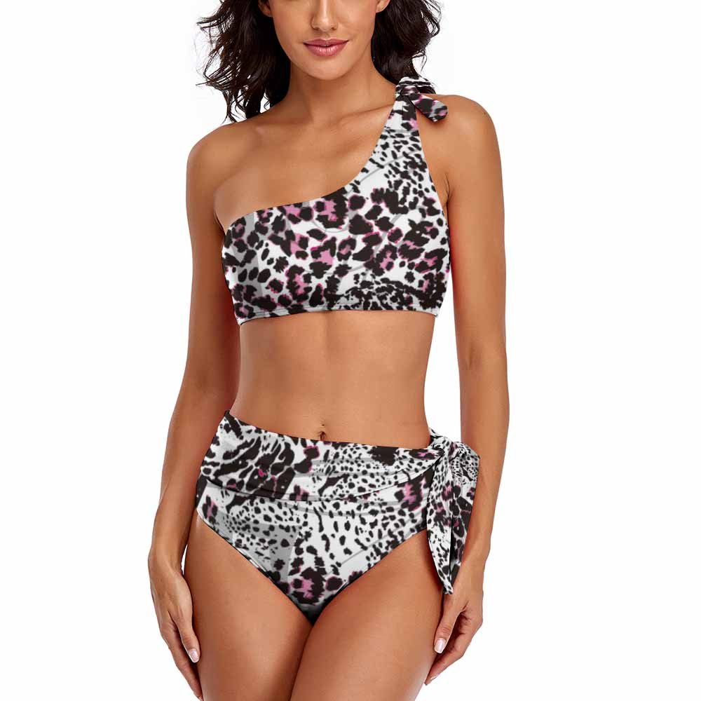 Custom One-Shoulder Tummy-Control High-Waisted Bikini Set — image 5