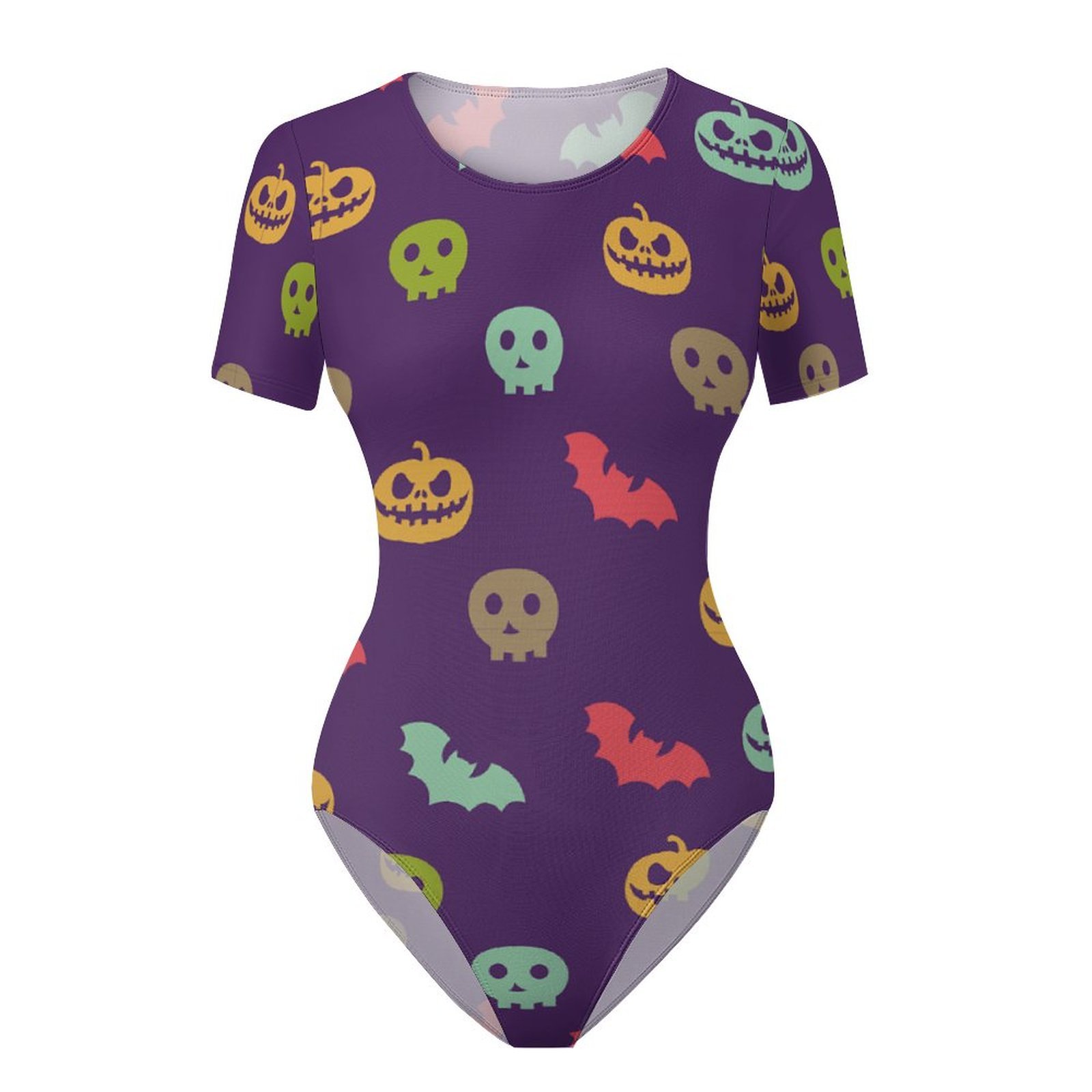 Custom Scoop-Neck Short-Sleeve Skirted One-Piece Swimsuit — image 7