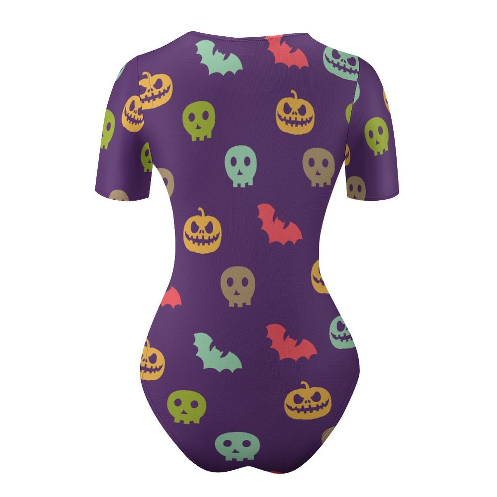 Custom Scoop-Neck Short-Sleeve Skirted One-Piece Swimsuit — image 8