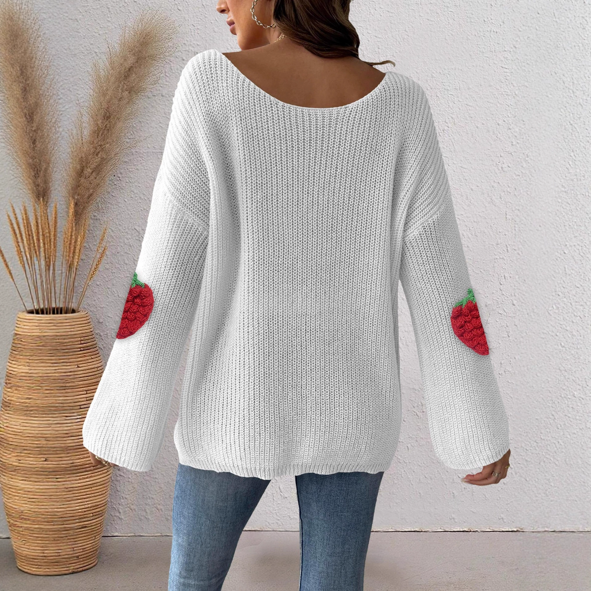 Women's Off-Shoulder Knit Sweater with Bell Sleeves view 4