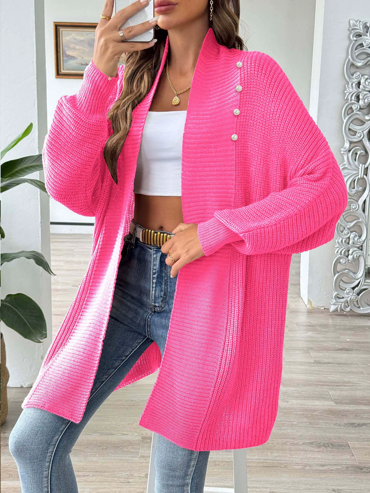 Women's Longline Cardigan with Buttons view 10