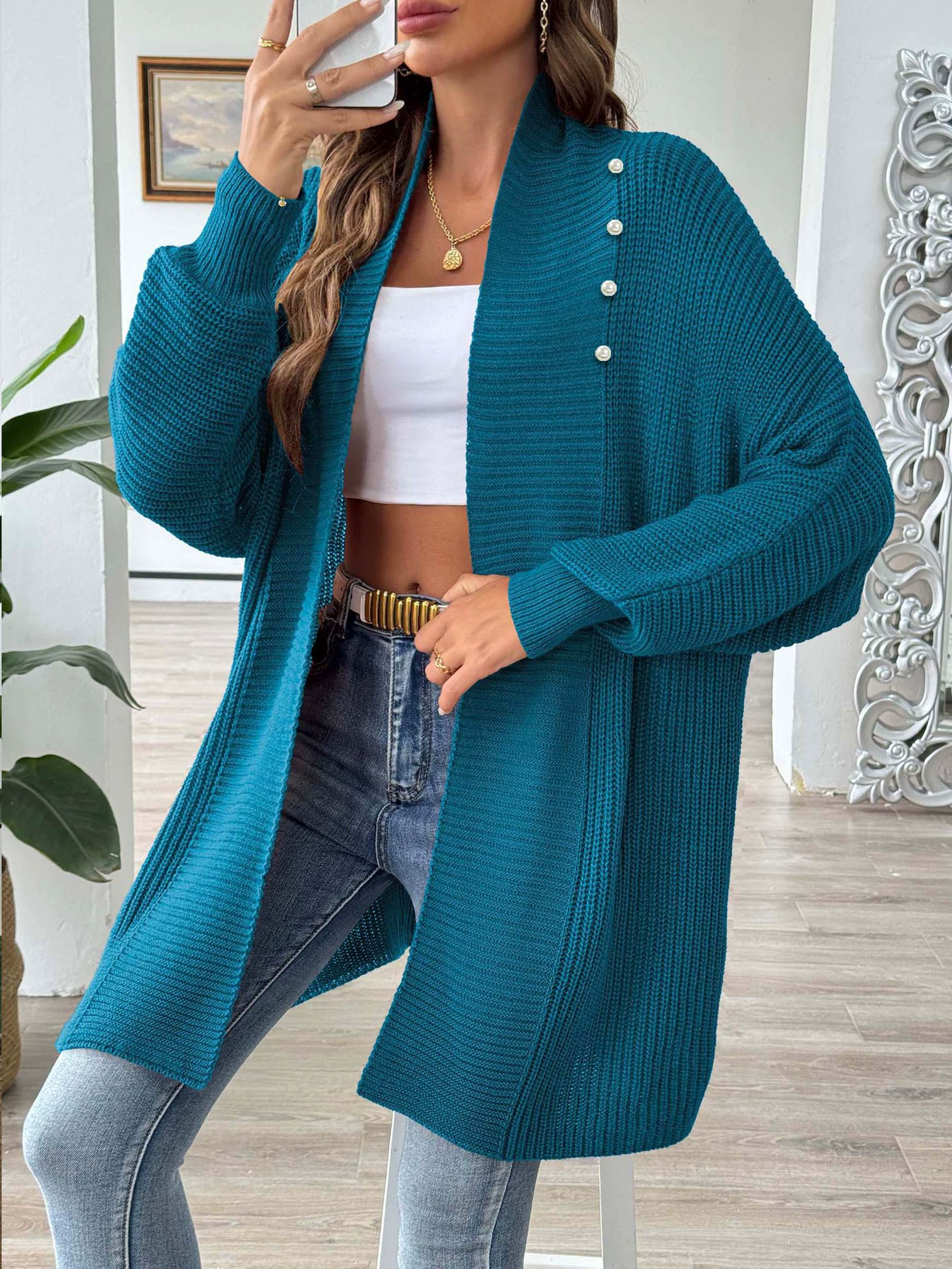 Women's Longline Cardigan with Buttons view 11