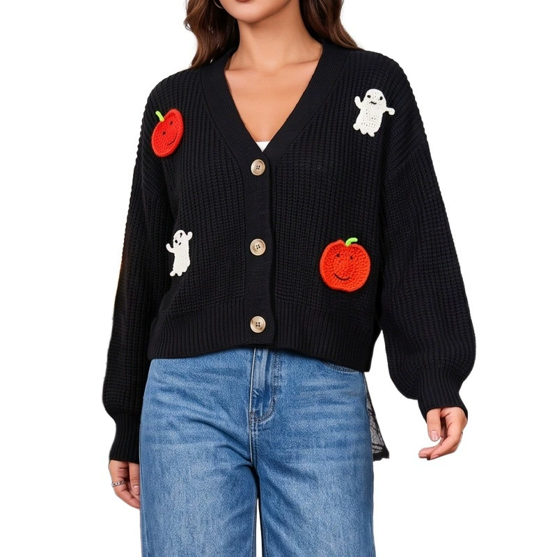 V-Neck Button-Up Cropped Cardigan view 5