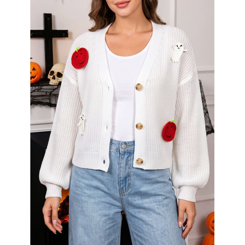 V-Neck Button-Up Cropped Cardigan view 7
