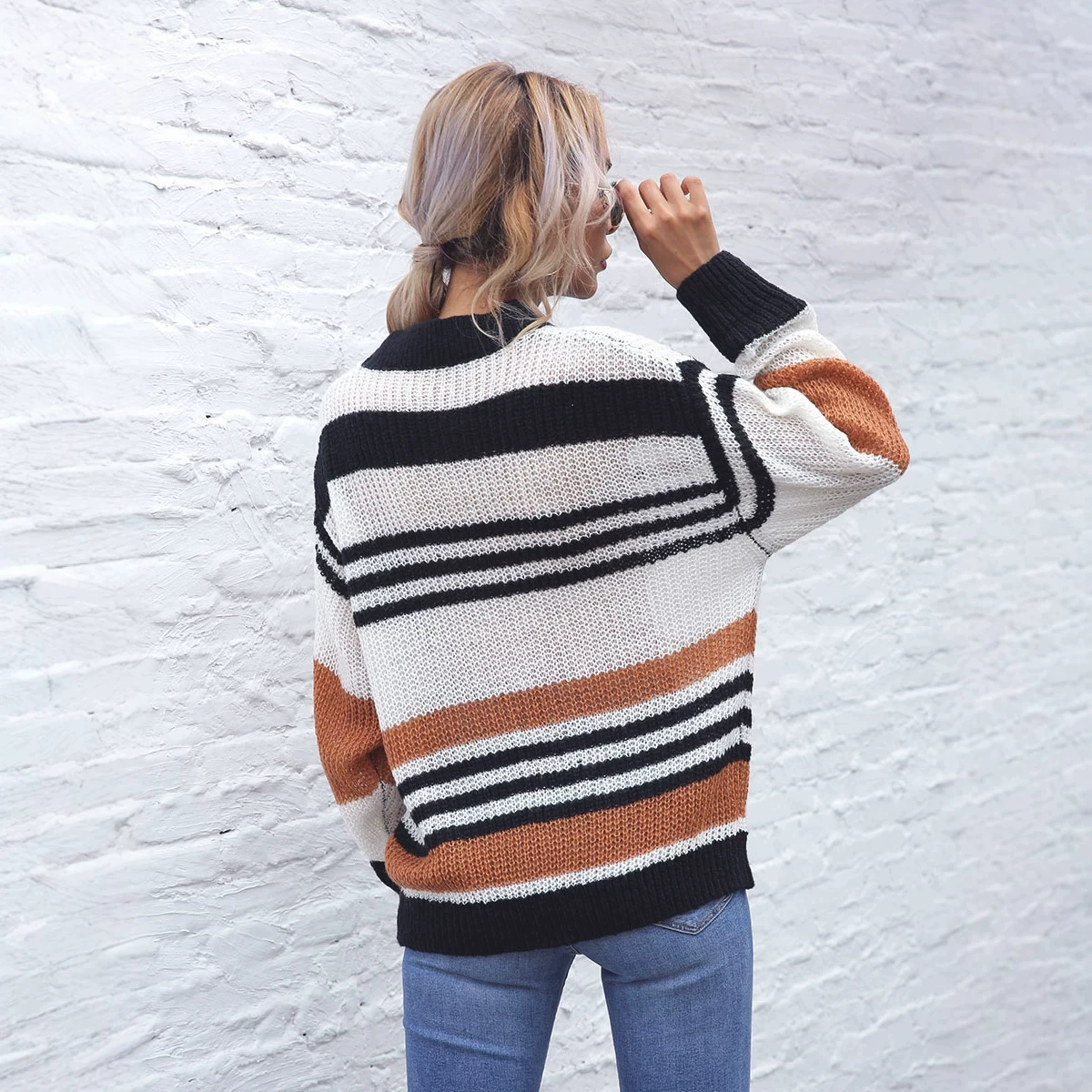 Women's Round Neck Knit Pullover Sweater view 4