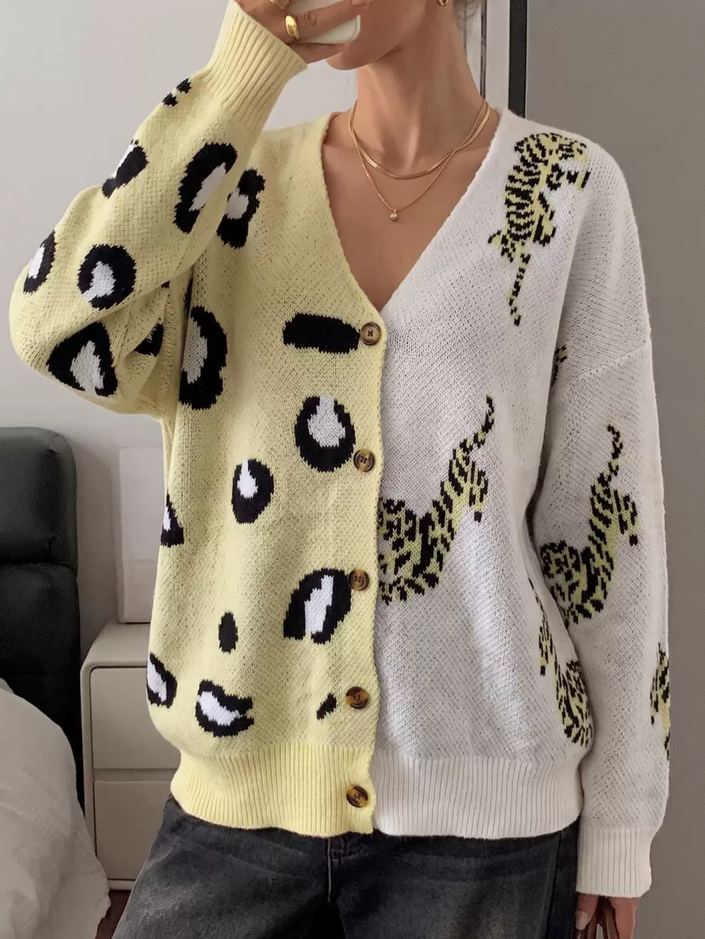 Women's V-Neck Button-Up Cardigan view 8