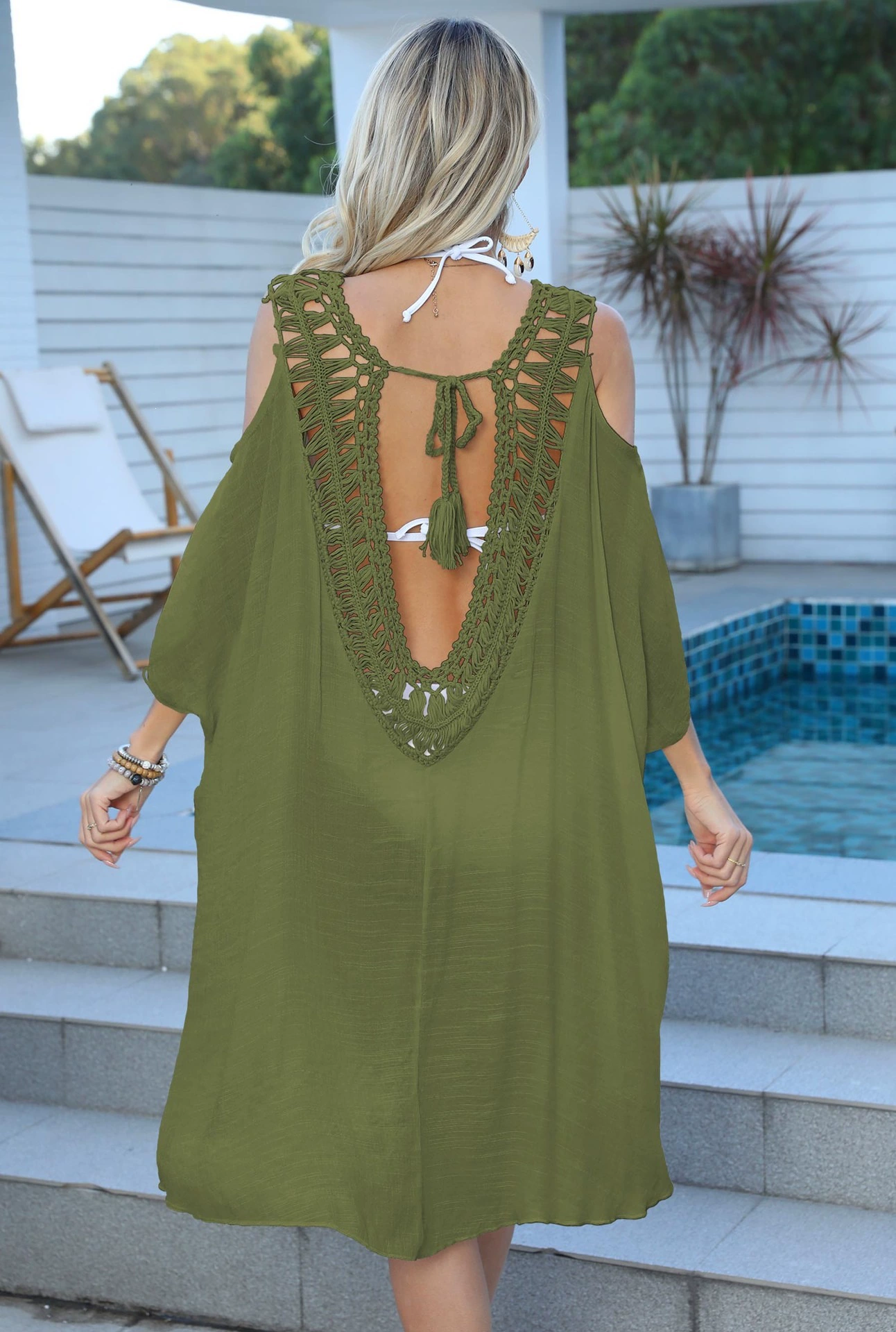 Cold Shoulder V-Neck Cover-Up Dress view 10