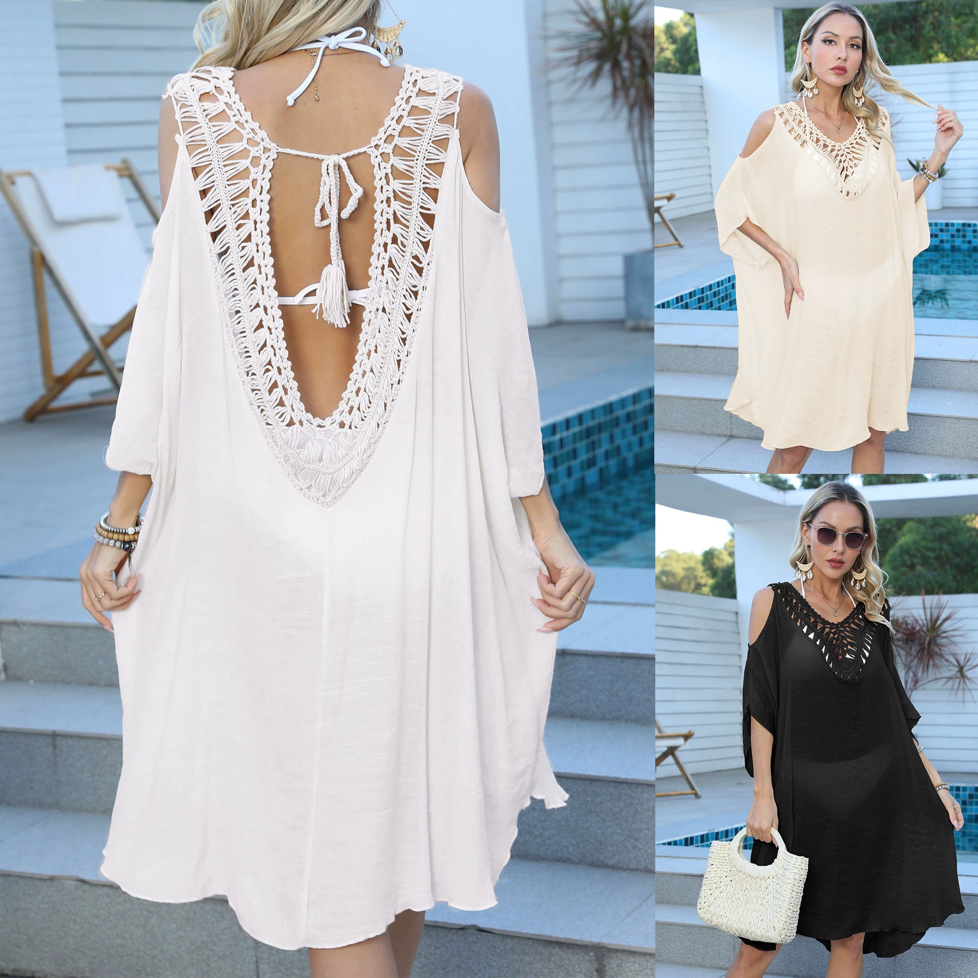 Cold Shoulder V-Neck Cover-Up Dress view 3