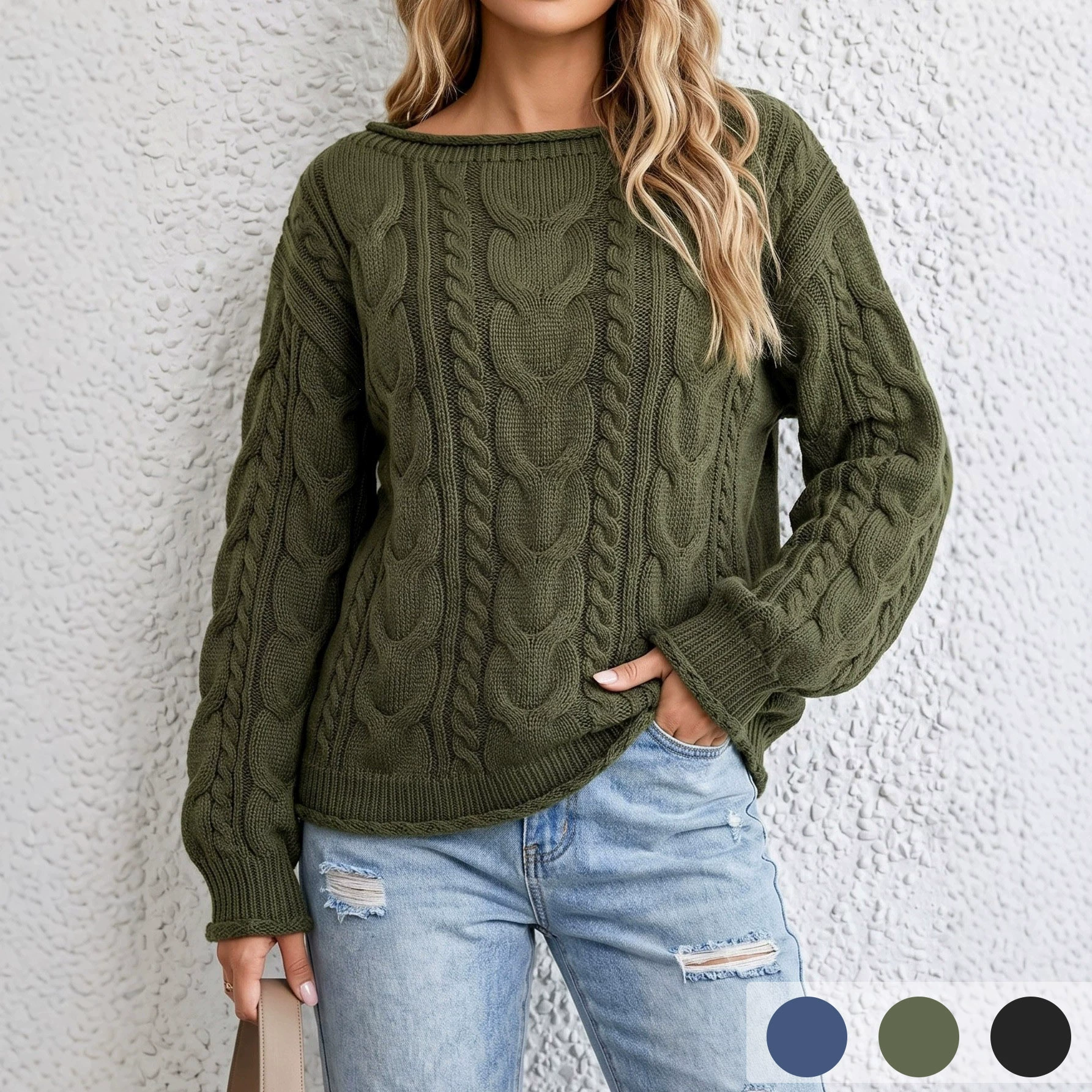 Women’s Loose Boat Neck Pullover