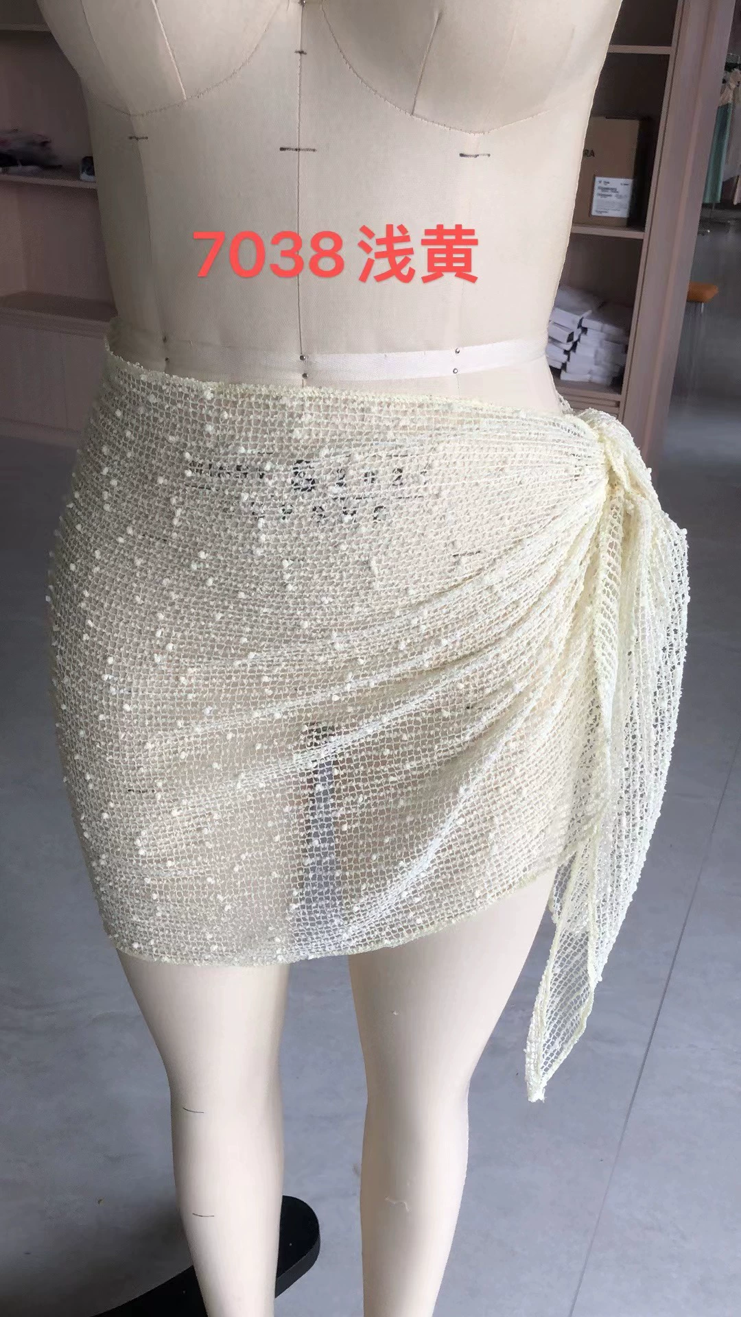 Tie-side Sheer Beach Wrap Skirt view 15