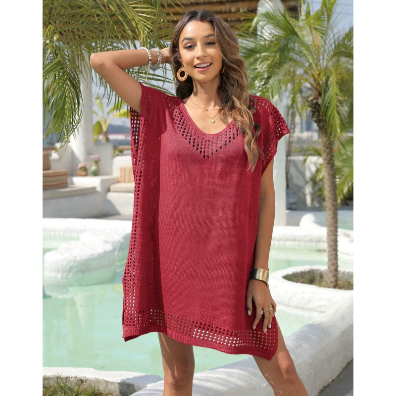 Short-Sleeve V-Neck Beach Cover-Up Tunic view 10
