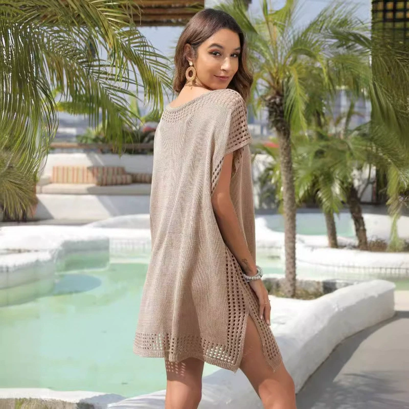 Short-Sleeve V-Neck Beach Cover-Up Tunic view 3