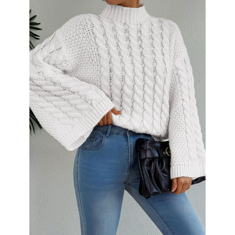 Oversized Mock Neck Longline Pullover Sweater view 7
