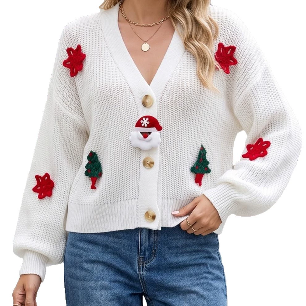 Women's V-Neck Button-Up Cardigan view 5