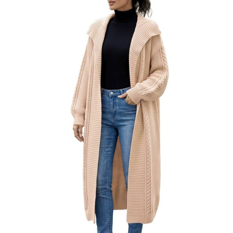 Women's Long Open Front Shawl Collar Cardigan view 5